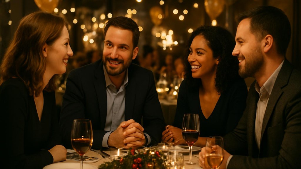 Capodanno a Palermo da single: cena, socialità e serata Gruppo di adulti in contesto conviviale per Capodanno